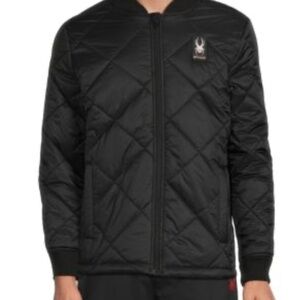 Spyder Black Puffer Jacket with Quilted Design